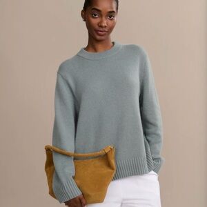 Jenni Kayne 100% Cashmere Oversized Crewneck in Sea Salt - Size Large - Like New